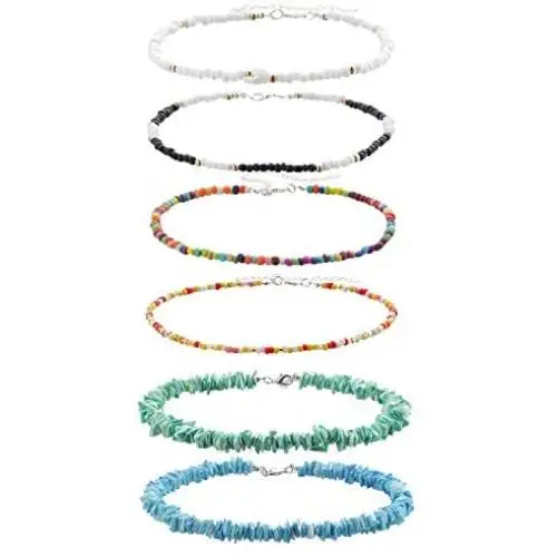 Bridget Bobby 2Pcs Shell Choker Necklace Chips,4 Pcs Seed Bead Choker Necklace for Women Girls,Handmade Hawaii Beach Jewelry Set,Boho Beaded Necklace Adjustable Bridget Bobby 2Pcs Shell Choker Necklace Chips,4 Pcs Seed Bead Choker Necklace for Women Girls,Handmade Hawaii Beach Jewelry Set,Boho Beaded Necklace Adjustable