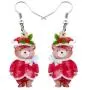 NEWEI Acrylic Christmas Teddy Bear Earrings Dangle Drop Fashion Festival Animal Jewelry For Women Girls Charms Gifts NEWEI Acrylic Christmas Teddy Bear Earrings Dangle Drop Fashion Festival Animal Jewelry For Women Girls Charms Gifts