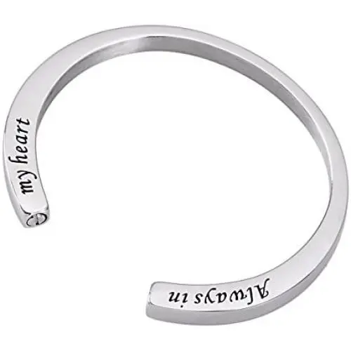Cremation Urn Bracelet Engraved Always in My Heart Memorial Stainless Steel Waterproof Bracelet Cremation Urn Bracelet Engraved Always in My Heart Memorial Stainless Steel Waterproof Bracelet