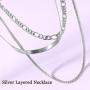 Jeairts Punk Layered Necklace Snake Bone Choker Necklaces Minimalist Necklace Chain Jewelry for Women and Girls