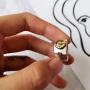 VLINRAS Smiley Face Ring Open Adjustable Smile Band Ring Cute Valentines Day Gift Statement Ring for Gilrs and Women