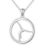 S925 Sterling Silver Gymnastics Sport Charm Pendant Necklace Inspirational Jewelry Gifts for Women，Gymnasts, Coaches