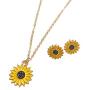 liwen Women Sunflower Necklace Sunflower Earrings .Friendship Jewelry for Sister Best Friend Mom Daughter Granddaughter Women and Girls Birthday Gift
