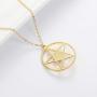 SENFAI Pentagram Star Semi-Precious Stones Pendant Wiccan Pagan Necklace 18 Inch