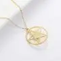 SENFAI Pentagram Star Semi-Precious Stones Pendant Wiccan Pagan Necklace 18 Inch