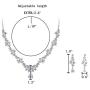 EleQueen Womens Austrian Cystal CZ Floral Wedding Bridal Teardrop Necklace Dangle Earrings Costume Jewerly Sets