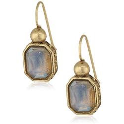 1928 Jewelry Gold-Tone Cloudy Blue Glass Drop Earrings