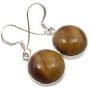 SilverStarJewel Tigers Eye Earrings 1.3'' Sterling Silver Ladies Stone