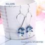 Sllaiss 925 Sterling Silver Blue Crystal Cluster Teardrop Earrings for Women Hypoallergenic Hook Grape Dangle Earrings Fashion Jewelry Gift, Crystal from Austria