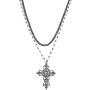 Lux Accessories Rosary Elegant Fancy Beaded Cross Necklace