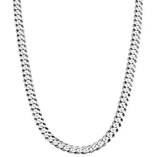 Savlano 925 Sterling Silver 5mm Italian Solid Curb Cuban Link Chain Necklace for Men & Women - Made in Italy Comes Gift Box (5mm) Savlano 925 Sterling Silver 5mm Italian Solid Curb Cuban Link Chain Necklace for Men & Women - Made in Italy Comes Gift Box (5mm)