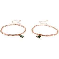 Lux Accessories Best Buds BFF Marijuana Leaf ID Bracelet Set 2PC