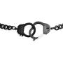 Biker Jewelry Working Lock Partners in Crime Black Handcuff Statement Necklace for Men for Women Black Or Silver Tone Stainless Steel