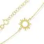 GELIN Good Vibes Only Charm Bracelet in 14k Solid Gold - Dainty Jewelry For Women - 14k Yellow Sunshine Chain Bracelet - Cute Birthday Gift for Her