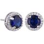 AMYJANE Halo Crystal Jewelry Set - Sterling Silver Round Cubic Zirconia Crystal Bridal Pendant Necklace Earrings Set for Wedding Bride Bridesmaids