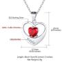 Custom4U Birthstone Personalized Necklace for Women - Custom Heart Pendant Girls Necklace with 1-5 Birthstones and Names Sterling Silver/Stainless Steel - Birthstone Gift for Girls Women Mother