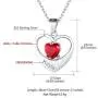 Custom4U Birthstone Personalized Necklace for Women - Custom Heart Pendant Girls Necklace with 1-5 Birthstones and Names Sterling Silver/Stainless Steel - Birthstone Gift for Girls Women Mother