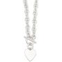 925 Sterling Silver Engraveable Heart Disc On Link Toggle 18 Inch Chain Necklace Pendant Charm Love Fine Jewelry For Women Gifts For Her