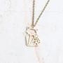 La Menagerie Cat Gold Origami Jewelry - Gold Geometric Chain Necklace – 18 Karat Plated Gold Necklace for Women & Girls – Stylish Cat Pendant Necklace