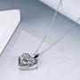 YAFEINI Heart Locket Necklace 925 Sterling Silver Guardian Angel Wings Love Message Locket Necklace That Holds Pictures for Women Jewelry Gifts for Wife