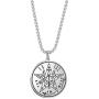 VASSAGO Hebrew Esoteric Tetragrammaton Name of God YHWH Pentagram Stainless Steel Pendant Necklace Keychain Jewelry Set