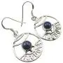 SilverStarJewel Real Lapis Lazuli Dangle Earrings 1.5'' 3.9 Grams 925 Solid Silver