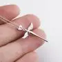 925 Sterling Silver Cross with Angel Wing Charm Pendant Rolo Chain Necklace, 18''