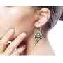 NOVICA Citrine Amethyst .925 Sterling Silver Floral Dangle Hook Earrings, Secret Garden