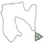 St Patricks Jewelry Elemental Green Celtic Triquetra Trinity Knot Norse Viking Pagan Magic Wicca Wiccan Witch Protection Amulet Pewter Pendant Necklace Charm for men women w Silver Ball chain