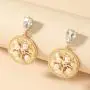 Sinkcangwu Women Earrings Statement Rhinestone Earrings Round Tree Pendant Trend Fashion Jewelry Drop Hanging Dangle Earring Charm Colorful