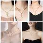U7 Alphabet Initial Jewelry Women Girls Necklace with Letter A to Z Stainless Steel / 18K Gold Plated CZ Crystal or Statement Sideways Initials Choker Pendant Necklace, Gift Box Packed