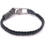 Mens Reversible Hand-Knotted Waxed Cord Bracelet - Gray & Black