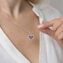 ENZOMAR Amethyst Crystal Heart Necklace for Women - 1 Year Anniversary Necklace for Girlfriend, Healing Crystal Necklace, Little Girls Jewelry, Wedding Anniversary, Dainty Necklace