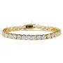 JINAO 1 Row AAA Gold Silver All Iced Out Tennis Bling Lab Simulated Diamond Bracelet JINAO 1 Row AAA Gold Silver All Iced Out Tennis Bling Lab Simulated Diamond Bracelet