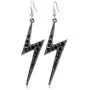 Black Crystal Lightning Dangle Hook Earrings for 80s90s Party Women Girl