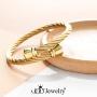 555Jewelry Classic Vintage Stainless Steel Twisted Wire Cuff Bracelet Bangle