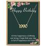 Birth Year Number Necklace Stainless Steel Birth Year Pendant Necklace 14K Real Gold Plated Personalized Birthday Gift for Girl Women
