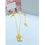 Hakimi Textured Gold-Plated Pendant Long Necklace Hakimi Textured Gold-Plated Pendant Long Necklace