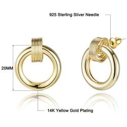 IBEEDOW Hoop Earrings Cubic Zirconia Dangle Earrings Drop Hypoallergenic Stud Earrings Sterling Silver Earrings