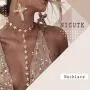 Nicute Rhinestone Long Necklaces Chain Crystal Star Y-Necklace Sexy Summer Beach Body Jewelry for Women and Girls (Gold)