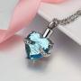 XIUDA Birthstone Crystal Urn Necklace Heart Memorial Keepsake Pendant Ash Holder Cremation Jewelry for Ashes
