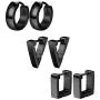ORAZIO 3 Pairs Stainless Steel Triangle Square Round Hoop Earrings for Men Women Geometric Huggie Earrings Silver Tone Gold Tone Black ORAZIO 3 Pairs Stainless Steel Triangle Square Round Hoop Earrings for Men Women Geometric Huggie Earrings Silver Tone Gold Tone Black