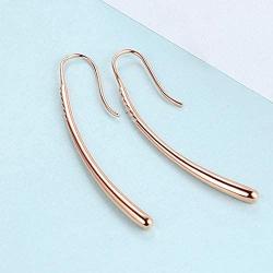 Rhinestone Dangles Earrings,Rose Gold Plated Long Linear Drop Threader Dangles Earrings For Women Jewelry Gifts