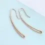 Rhinestone Dangles Earrings,Rose Gold Plated Long Linear Drop Threader Dangles Earrings For Women Jewelry Gifts