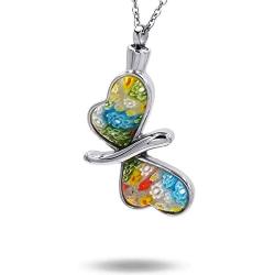 COCO Park Butterfly Ashes Memorial Keepsake Stianless Steel Urn Pendant Necklace Cremation Jewelry