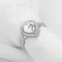DovEggs Sterling Silver 1.5ct Center 7.5mm G-H-I Color Heart shape Cut Moissanite Petite Twisted Vine Simulated Engagement Ring Bridal Set for Women Solitare with Accents Band Width 2.2mm