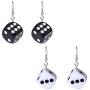 coadipress 3D Dice Dangle Drop Earrings Set for Women Girls Funny Punk Resin White Black Cube Dice Casino Contracted Sieve Disco Dancing Earrings jewelry