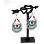 Vintage Boho Statement Drop Dangle Earrings Bohemian Ethnic Handmade Beaded Enamel Hook Charms Earring Jewelry for Women Girls Elegant Gift