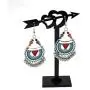 Vintage Boho Statement Drop Dangle Earrings Bohemian Ethnic Handmade Beaded Enamel Hook Charms Earring Jewelry for Women Girls Elegant Gift
