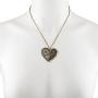 Lux Accessories Burnish Gold Vintage Steampunk Gearwork Heart Charm Necklace